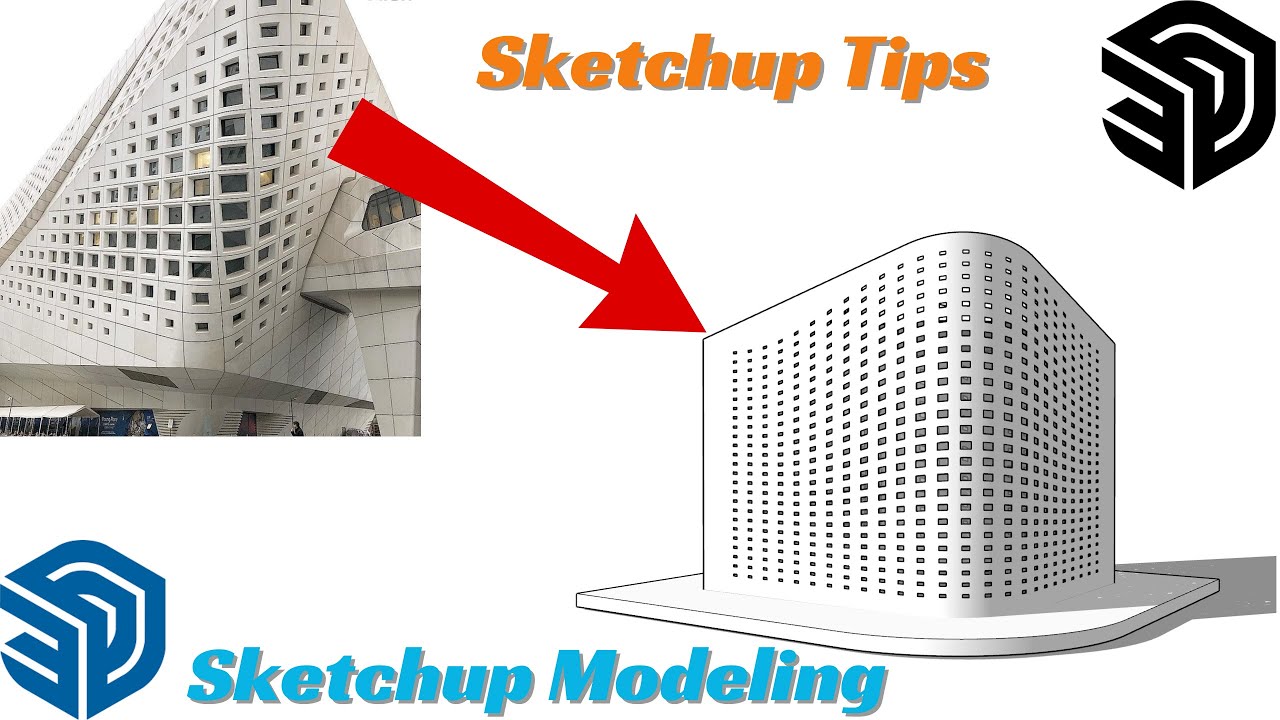 Sketchup Modern Fecade Modeling. Sketchup Tips #sketchup #designer #model #sketchupplugin #drawing