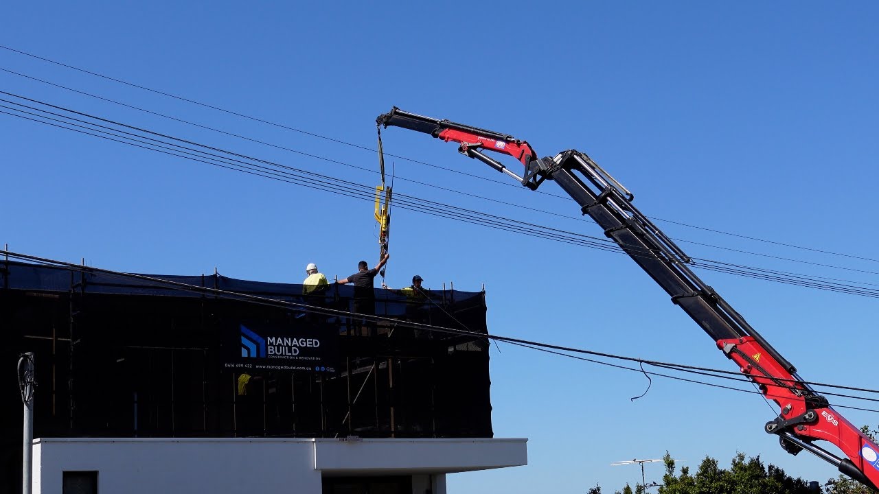Using Crane on home building site 2 storey extension - Episode Three