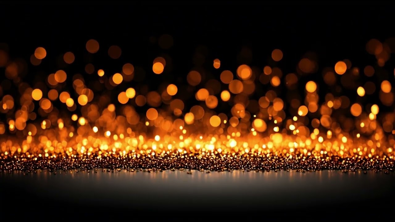Abstract Warm Golden Bokeh Orbs with Twinkle Reflection Seamless Motion Background 4K 60FPS