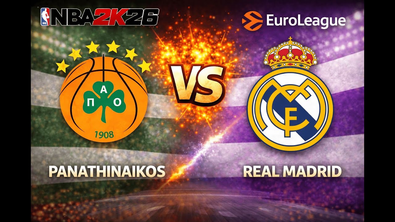 [TURKISH AIRLINES EUROLEAGUE 2025/2026] Panathinaikos AKTOR Athens vs Real Madrid - NBA2K26