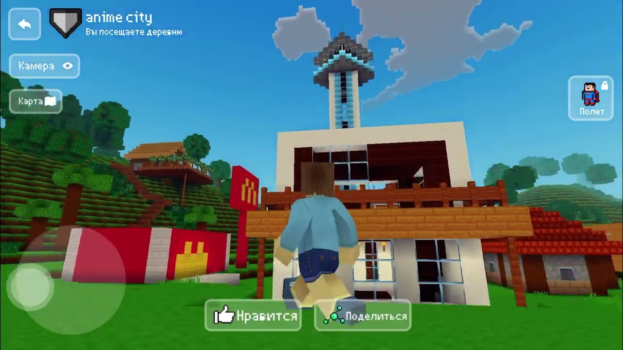Visited the ANIME CITY MINECRAFT Village, climbed A High Skyscraper | Met residents