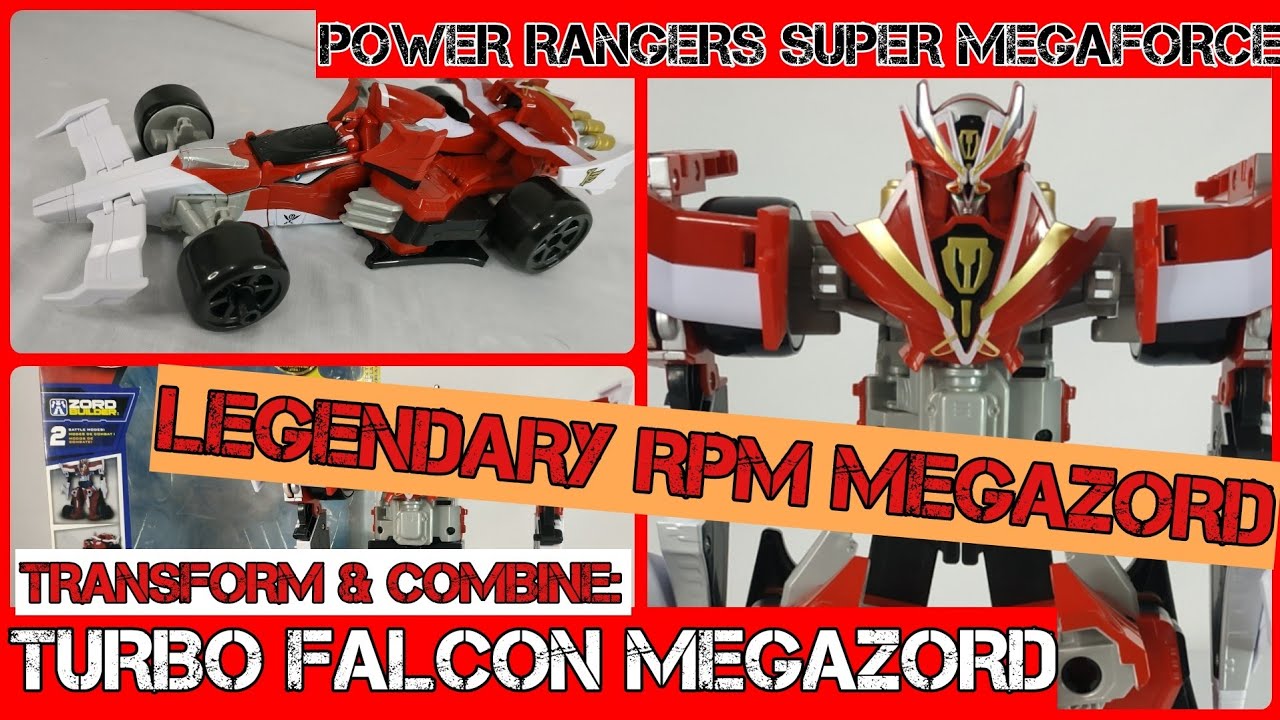TRANSFORM TURBO FALCON MEGAZORD  POWER RANGER SUPER MEGAFORCE BANDAI US (ENGINE MACHALCON/GOKAIGER)