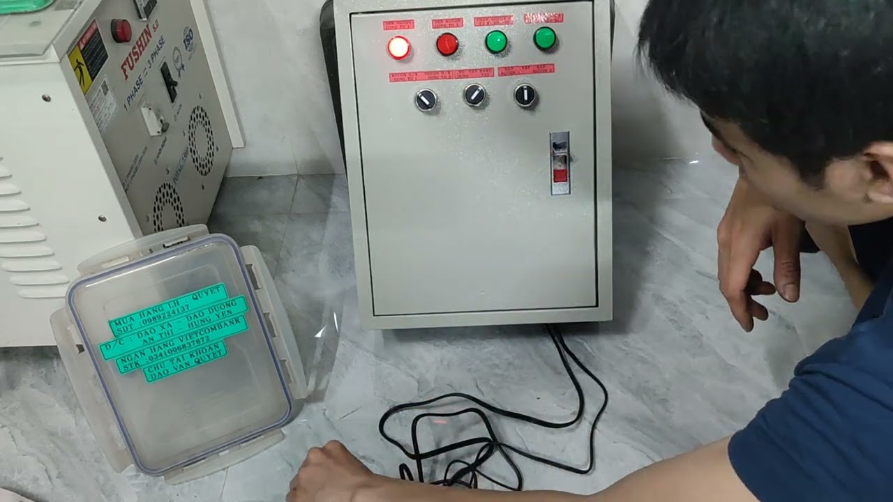 Tủ ATS đảo nguồn 2 công tơ dùng  khởi động từ test tủ gửi khách .