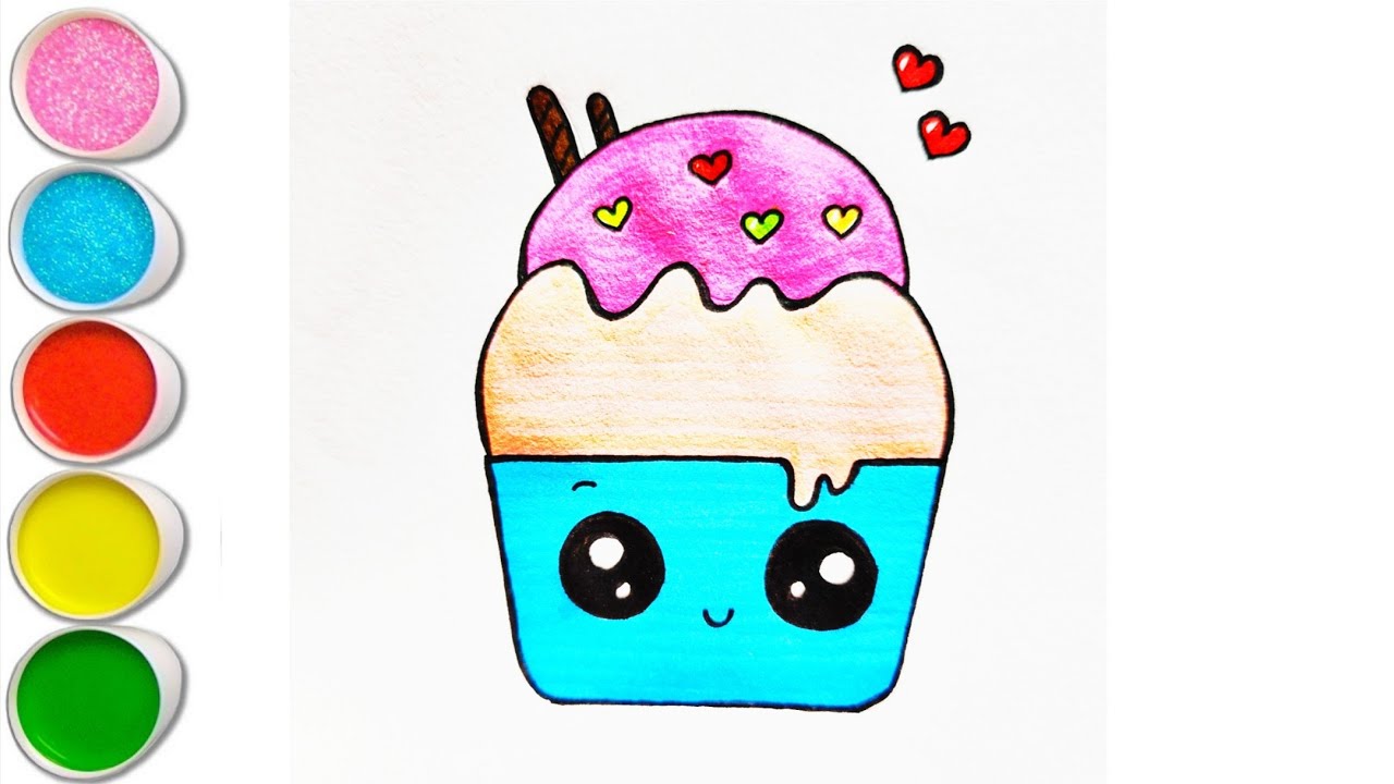 How to Draw a Cute Cup Ice Cream Easy Step by Step for Kids