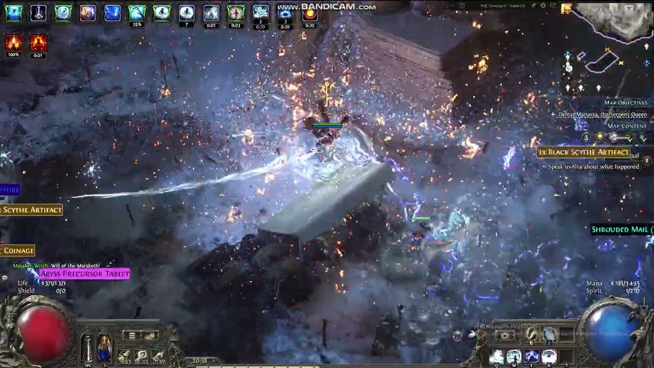 Path of Exile 2, 0.4, Fate of Vaal, Stormweaver, Cast on Crit, Mana Stack, map showcase
