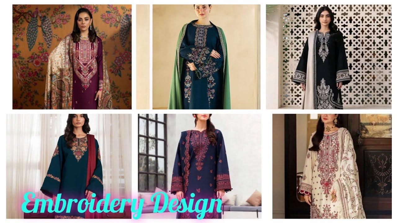 Latest Embroidery kurti Design//Machinery Embroidery Suit Design//Comfortable Suit Design 