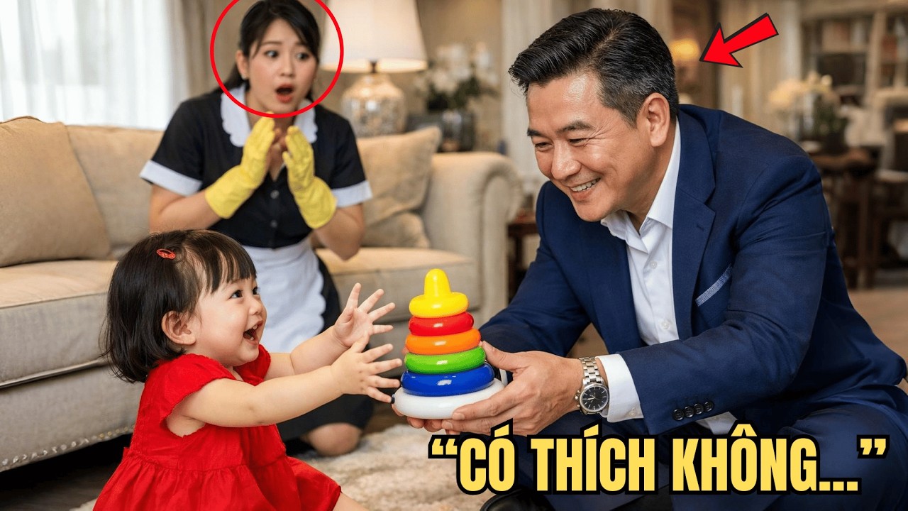 Cô giúp việc nghèo bế con đi làm – Khoảnh khắc tỷ phú cúi xuống trước đứa trẻ khiến ai cũng sốc!