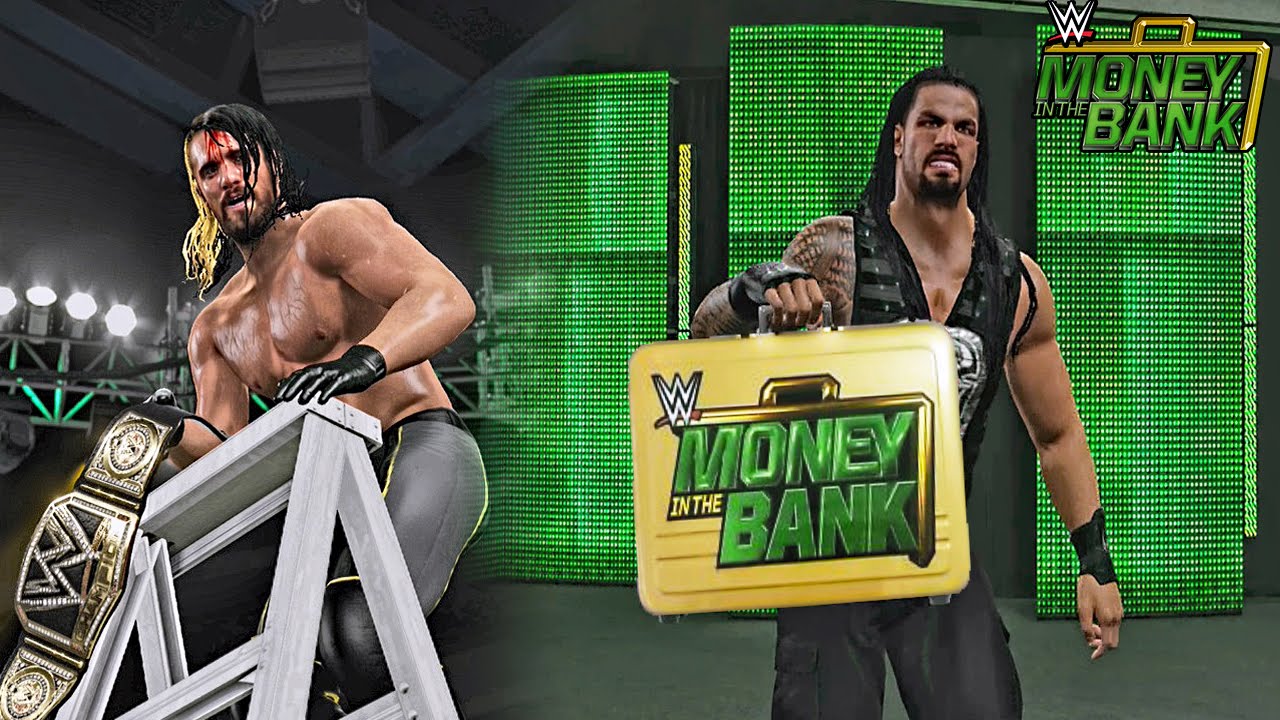 WWE 2K15 Money in The Bank 2015 - Seth Rollins Retains WWE Title & Roman Reigns Cashes in MITB!