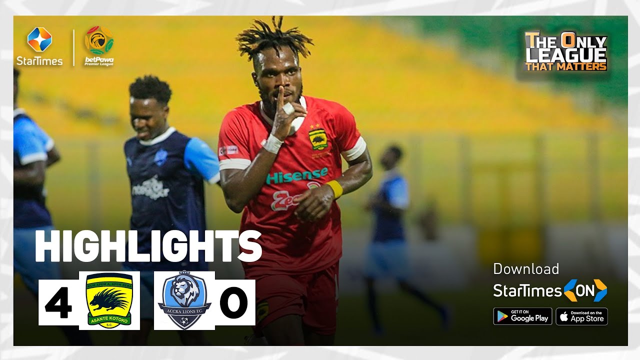 Kumasi Asante Kotoko 4 : 0 Accra Lions | hightlights | betPawa Premier League