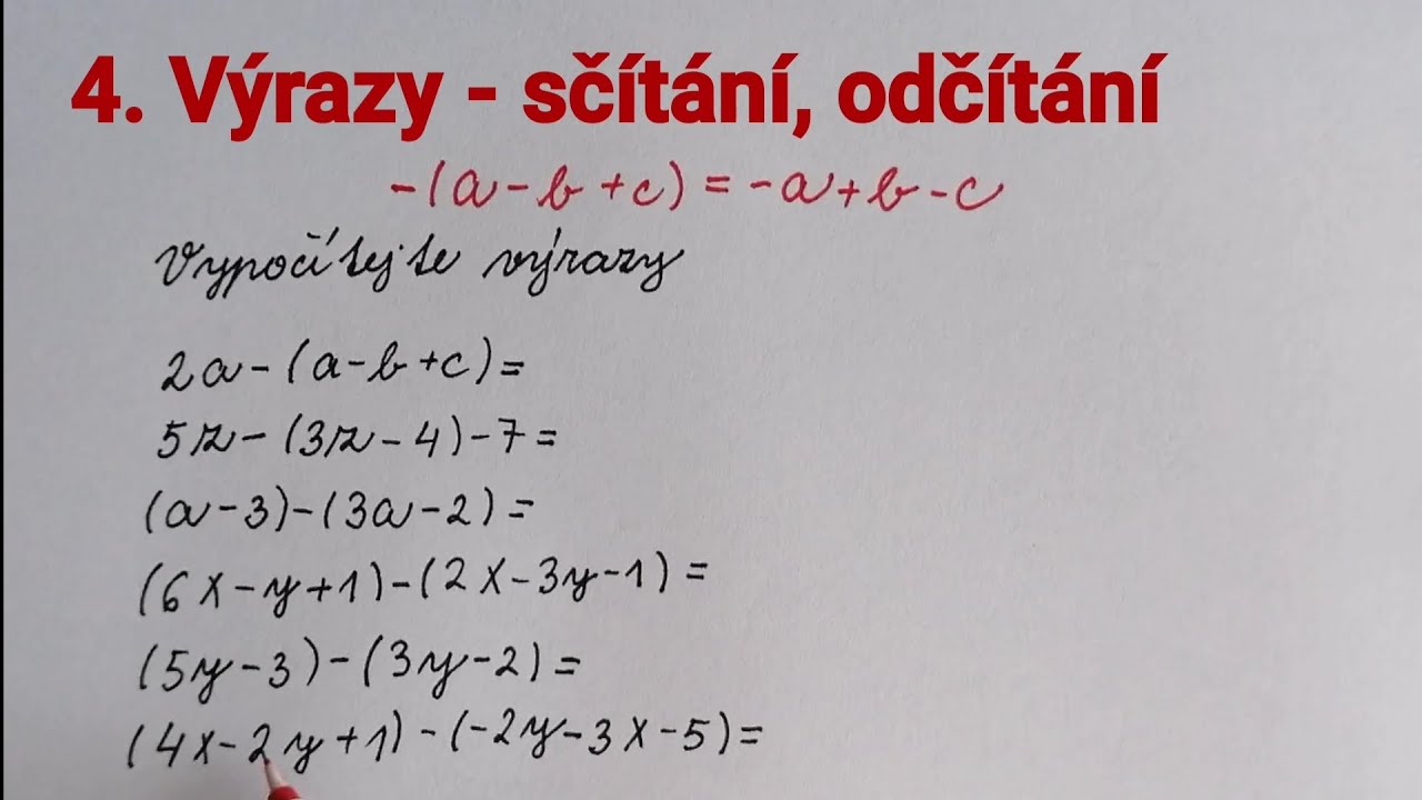 4. Sčítání a odčítání výrazů