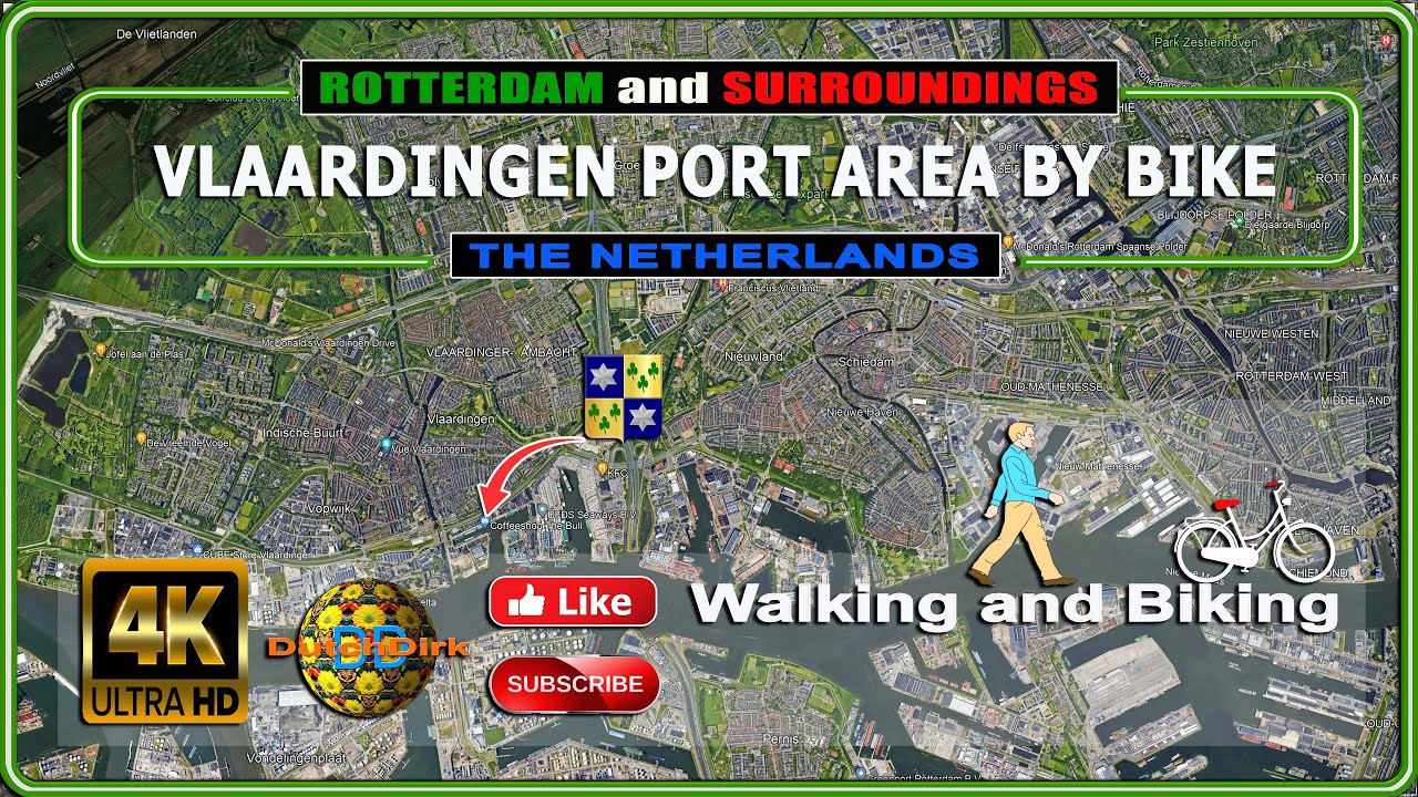 (4K) VLAARDINGEN PORT AREA BY BIKE (The Netherlands) Cycling through Vlaardingen neighborhoods.