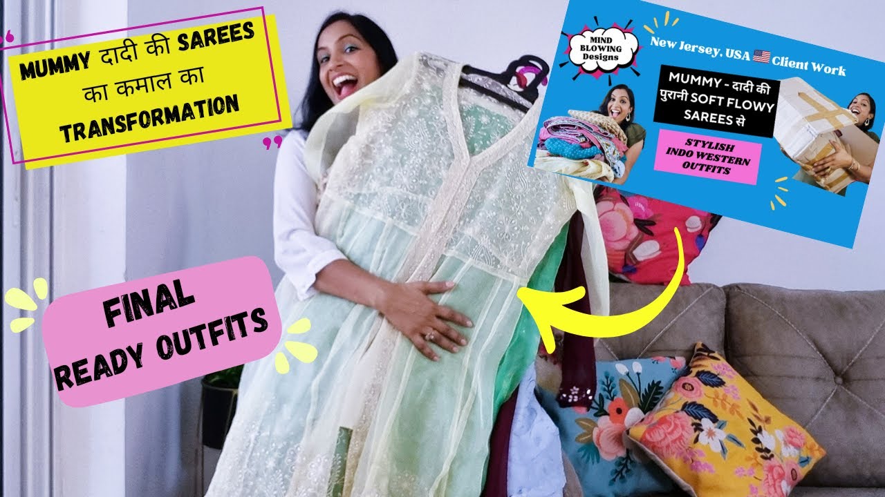 Stylish Indo Western Outfits from OLD Sarees REUSE | USA Client Work | Unique Way of Old Saree Reuse