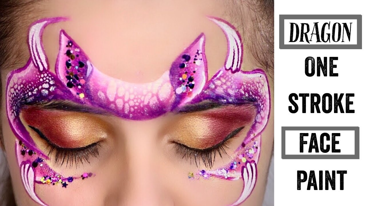 FAST Dragon ONE STROKE Face Paint Tutorial