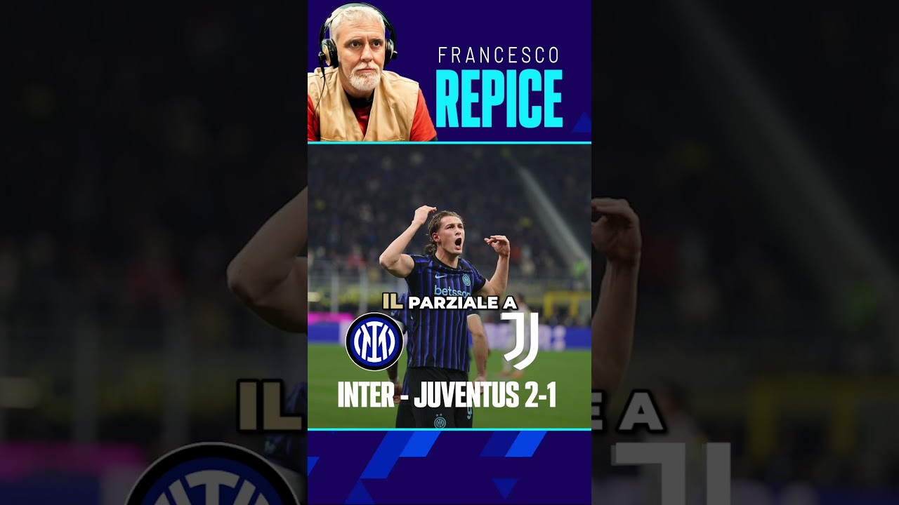 Inter-Juventus 3-2: Pio Esposito's goal makes Francesco Repice explode in radio commentary.