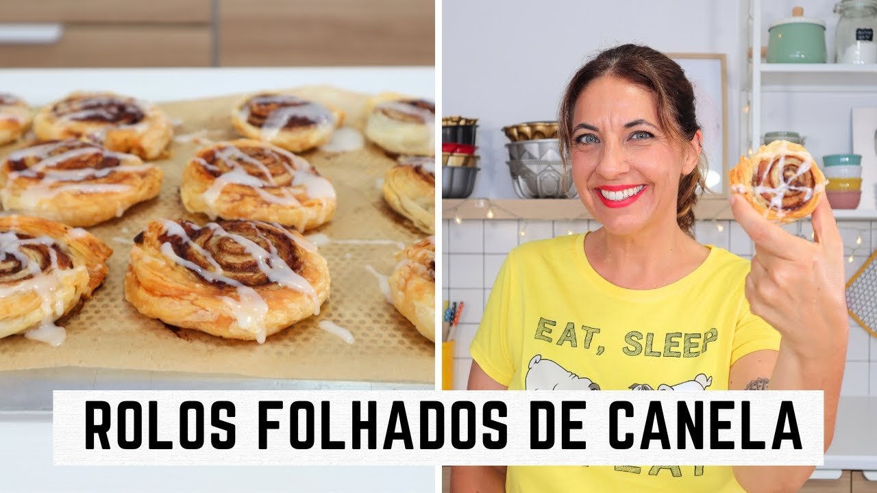 Rolos folhados de canela