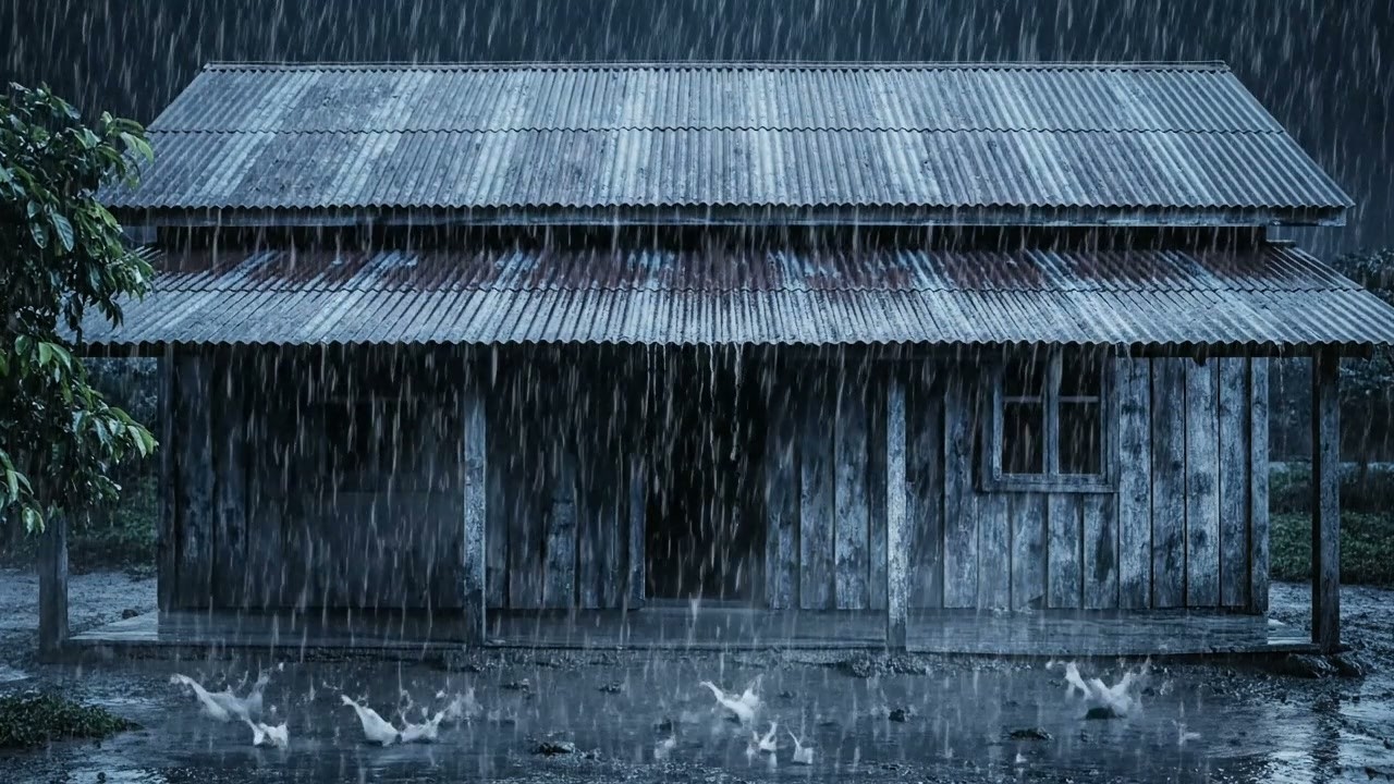 🔴 24/7 Sem Anúncios Sons de Chuva – ASMR Chuva Constante no Telhado para Manutenção do Sono