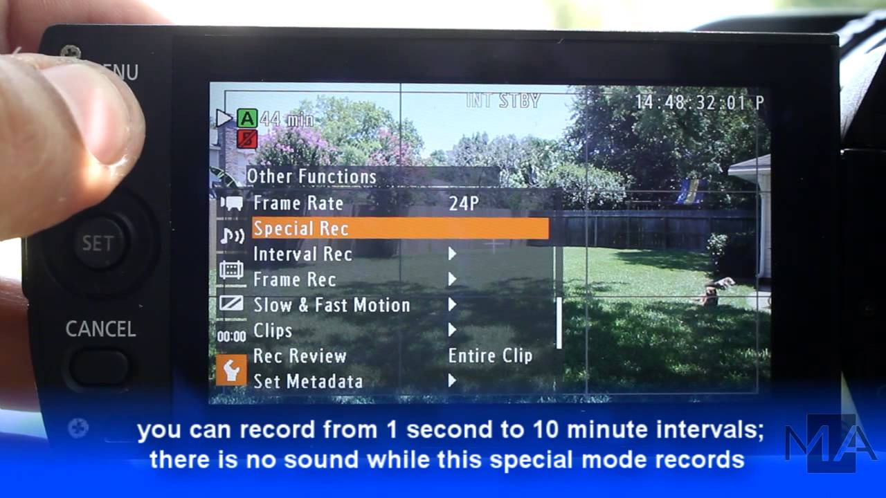 CANON XF105 Tutorial: special recording mode - interval
