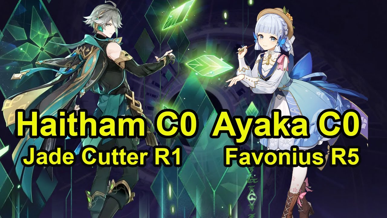 Spread Alhaitham C0 Jade Cutter & New Skin Ayaka C0 Favonius SPiral AByss Floor 12 Genshin Impact
