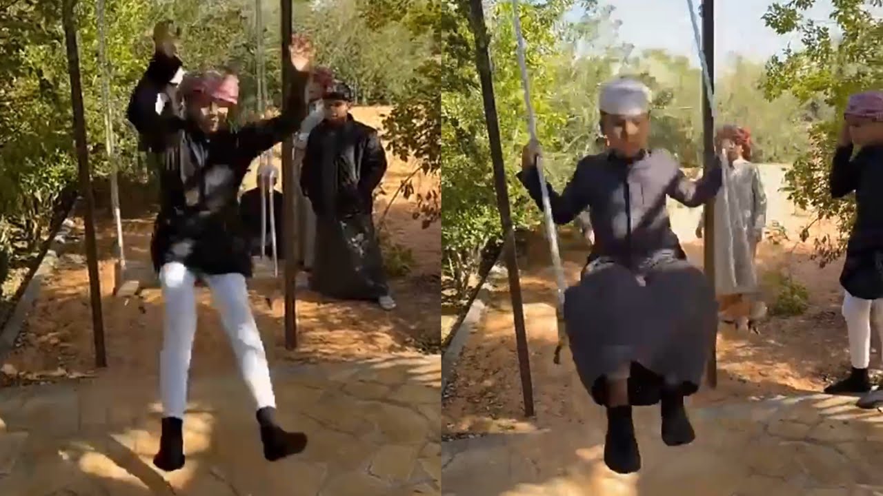 تحدي اطول نطة بالمرجيحه بين الشباب 😂 خالد طار 😂😂 #فراج_قزيع_السهلي سنابات فراج قزيع السهلي