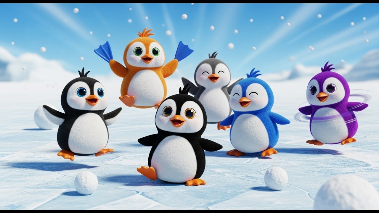 Five Little Toy Penguins Waddle Waddle Waddle | Fun Arctic Counting Song for Kids