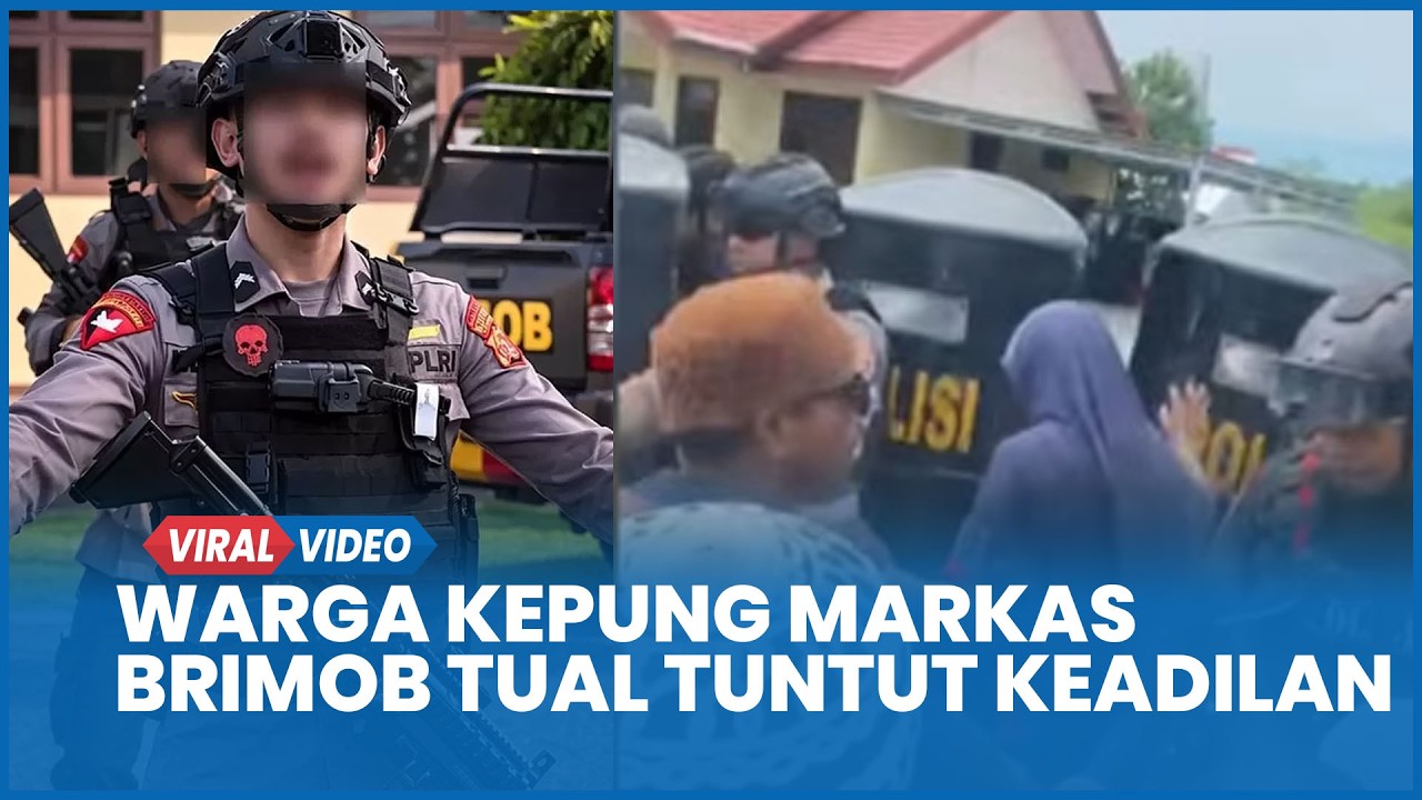 MARAH! Warga Kepung Markas Brimob Tual Tuntut Keadilan Kematian Pelajar 14 Tahun oleh Bripda MS