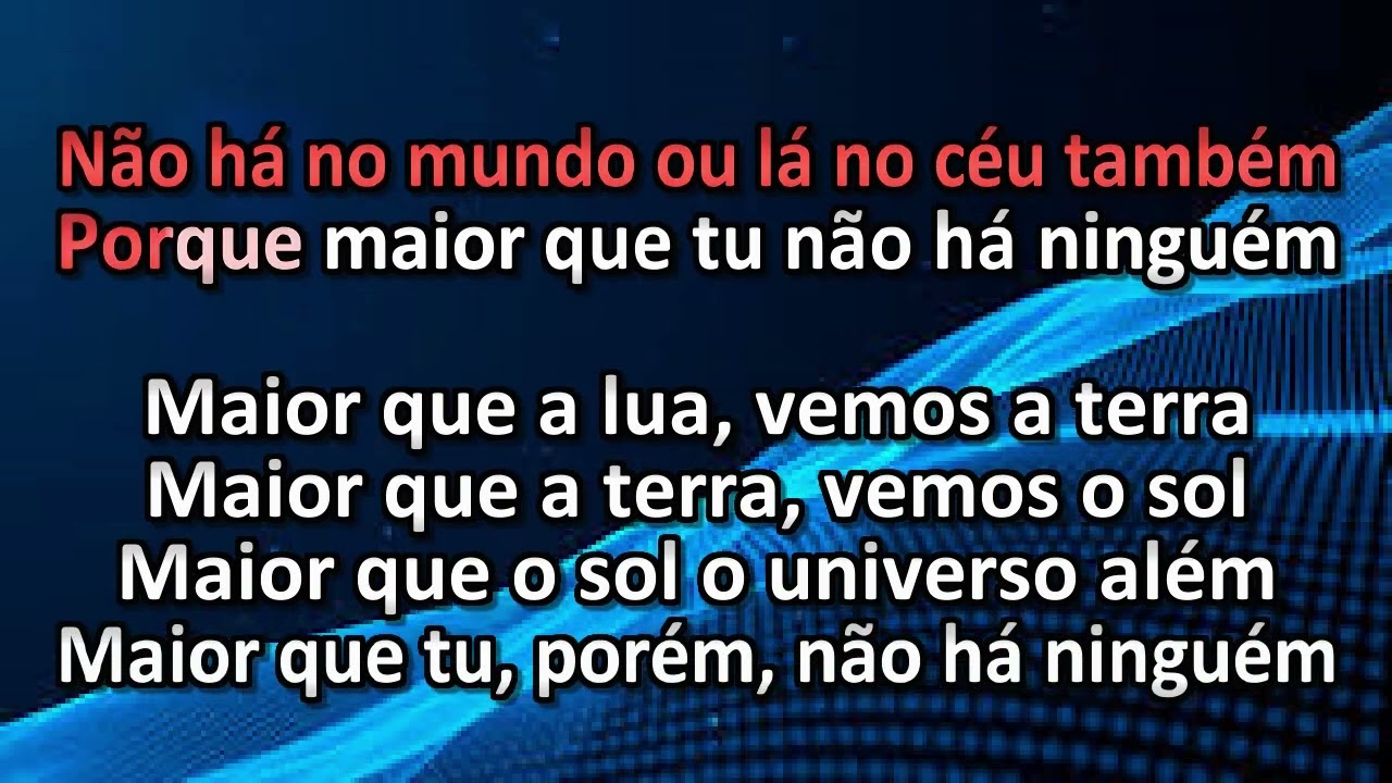 Maior Que Deus, Não Há Ninguém - Playback - Legendado
