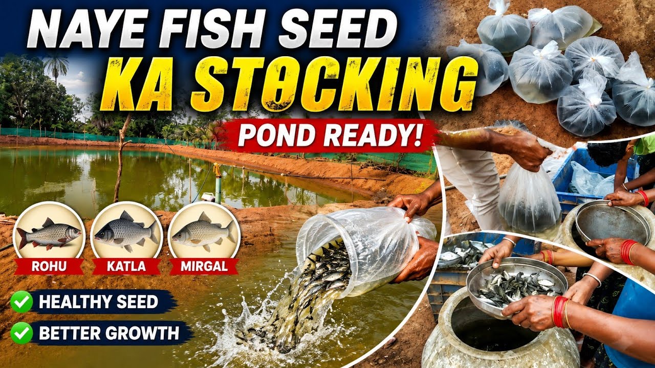 Naye Fish Seed ka Stocking | Rohu, Katla, Mirgal Fish Farming | Pond Ready! #fishfarming #farmhouse