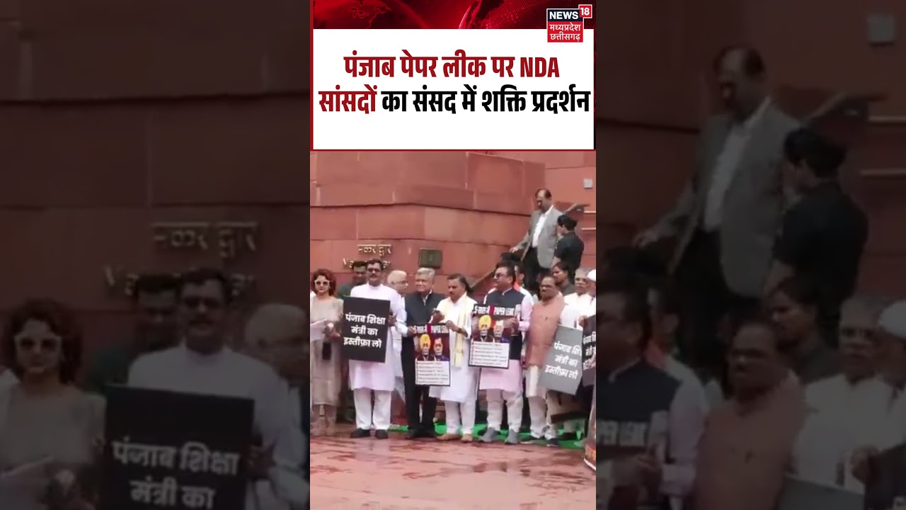 NDA MPs Protest on Punjab Paper Leak: पंजाब पेपर लीक पर NDA सांसदों का संसद में शक्ति प्रदर्शन