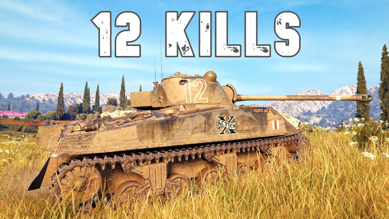 World of Tanks Sherman VC Firefly - 12 Kills | 1 vs 7.