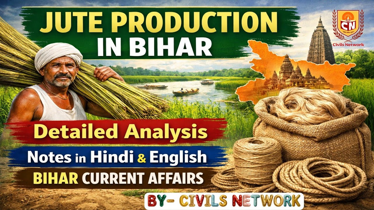 Jute Production in Bihar (बिहार में जूट उत्पादन) | Bihar Current Affairs | Civils Network | #bpsc 