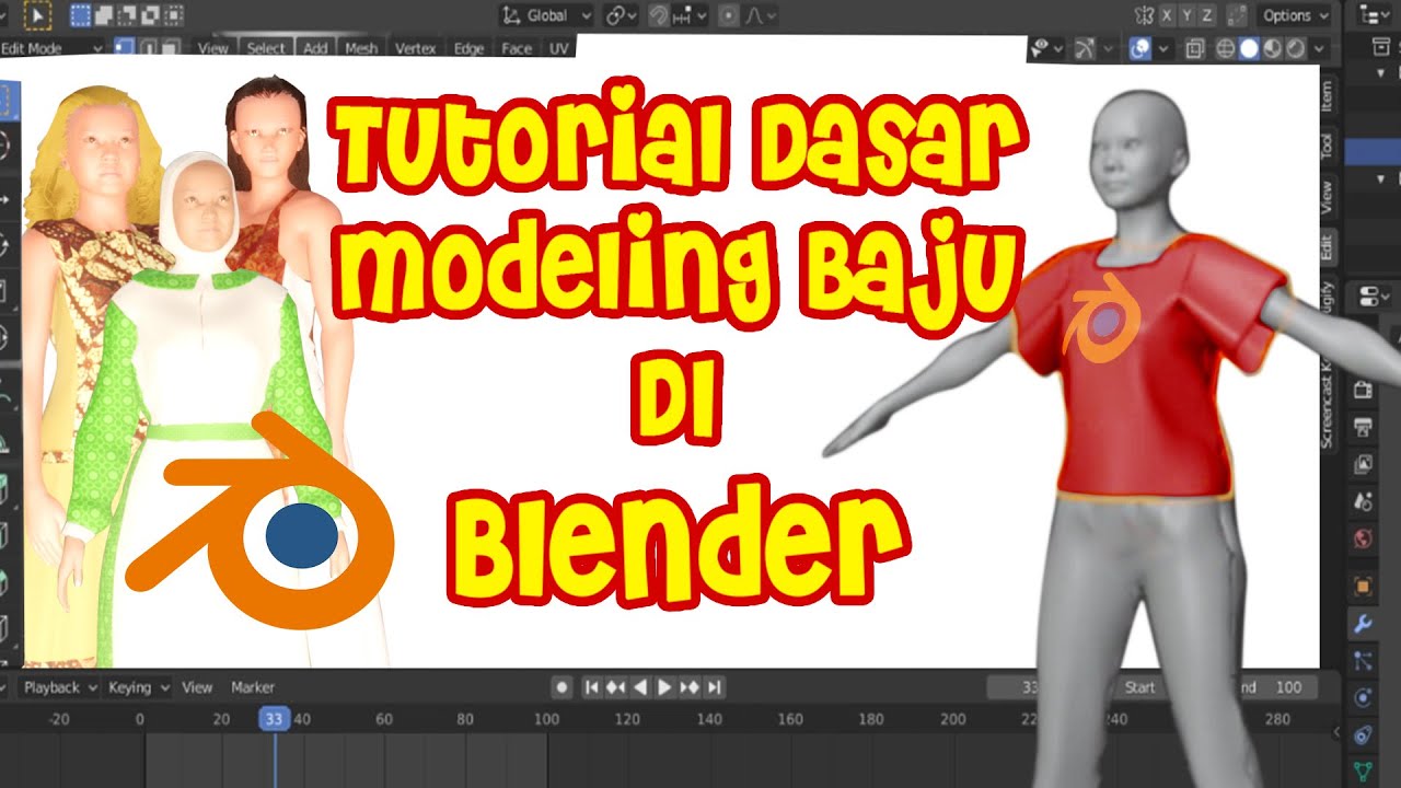 Cara Membuat Baju di Aplikasi Blender dengan Metode Sewing (Tutorial Dasar)