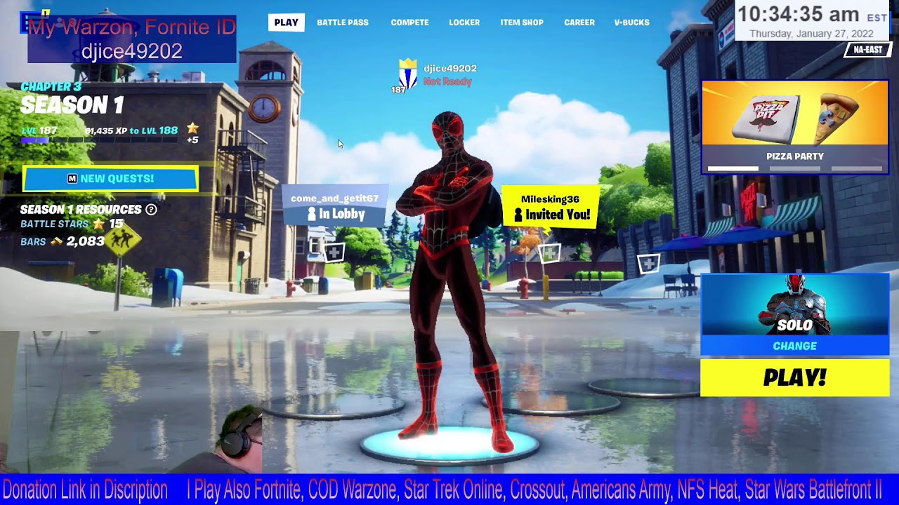 Fortnite 03x75 Z League @loot3r97 Solos Tournament (Live on YOUTUBE, TWITCH, DLIVE)