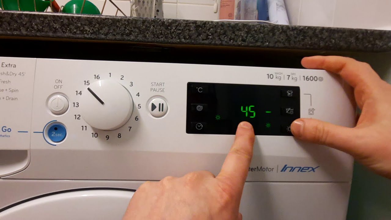 Как запрограммировать стиральную машину с сушкой Indesit Innex (BDE1071682XWUKN)