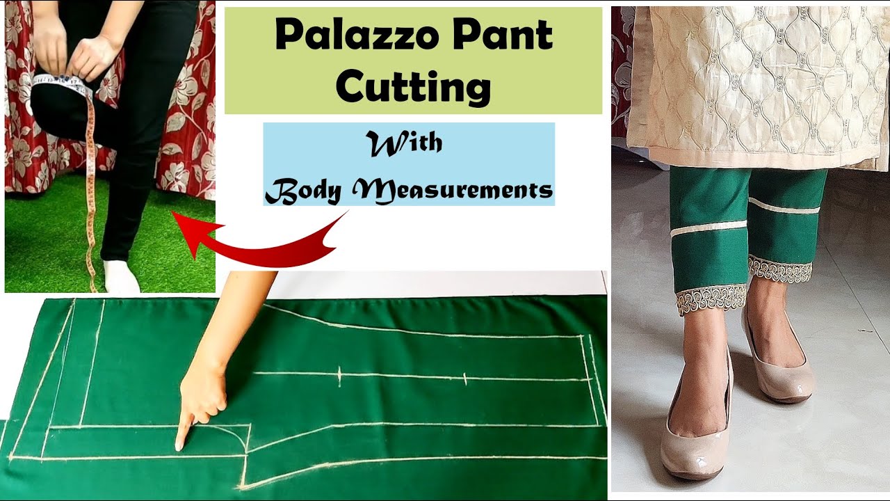 Part 1 - Palazzo Pant Cutting With Body Measurements | English Subtitles | Stitch By Stitch