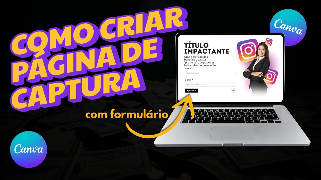 PÁGINA DE CAPTURA NO CANVA 😱 COM FORMULÁRIO