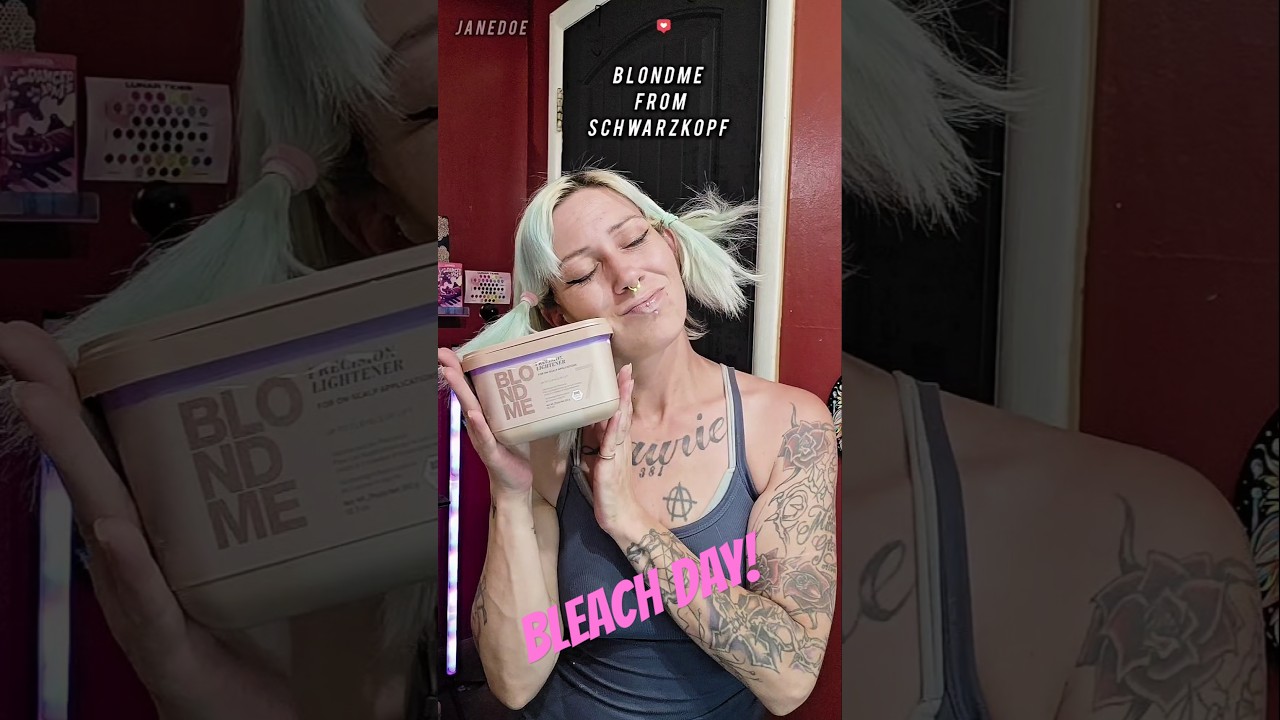 BLEACHING my DARK ROOTS w/ 7 lift lightener from BLONDME Schwarzkopf #hair #shorts #bleach