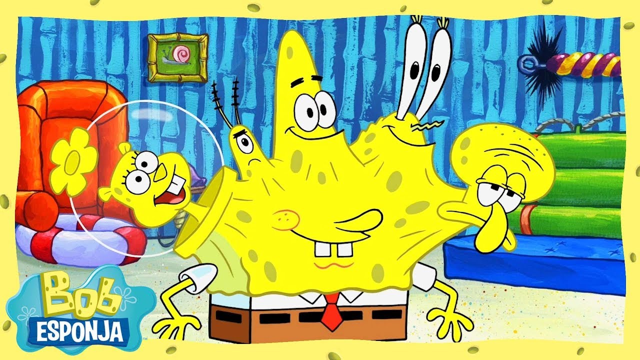 O jogo de imitar/Música Quem Sou Eu | Bob Esponja em Português