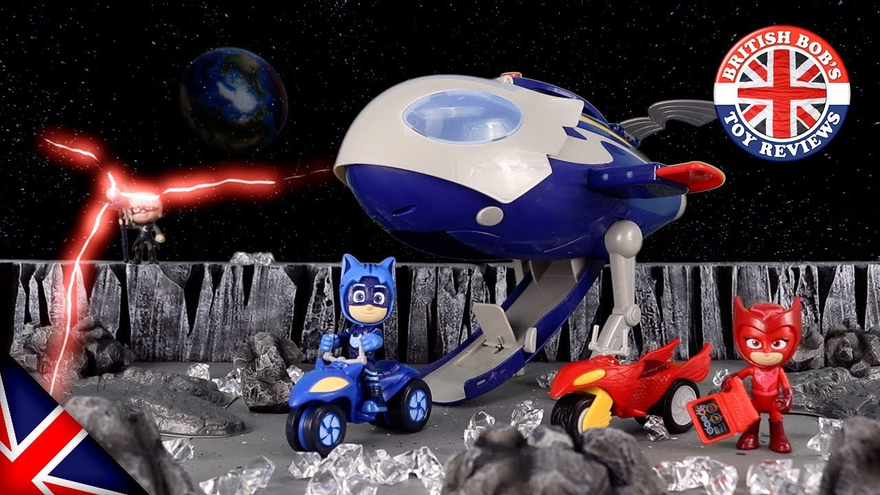 PJ Masks Super Moon Adventure Rocket Ship HQ & PJ Mask Moon Rovers Toy Episode