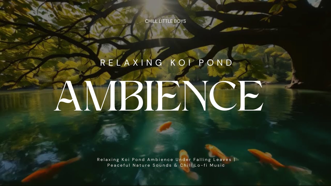 Relaxing Koi Pond Ambience Under Falling Leaves | Peaceful Nature Sounds & Chill Lo-fi Music
