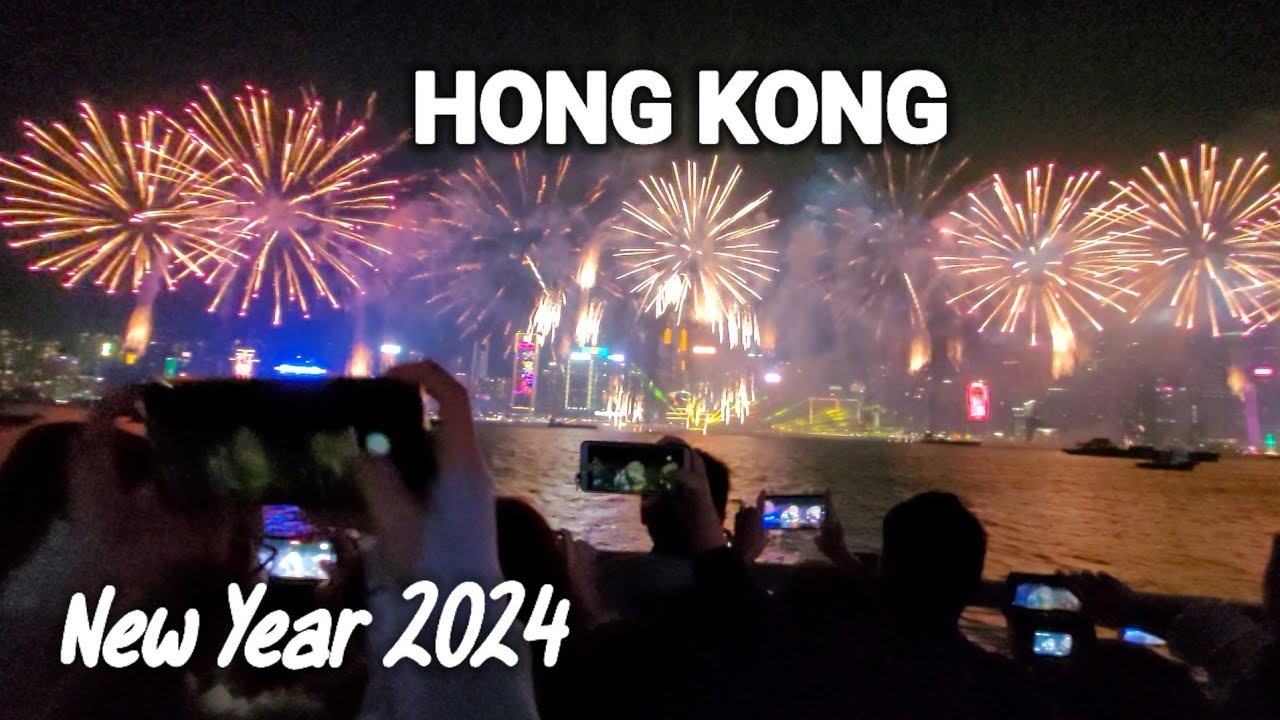 Hong Kong New Year Fireworks 2024 | Tsim Sha Tsui Walk 2024