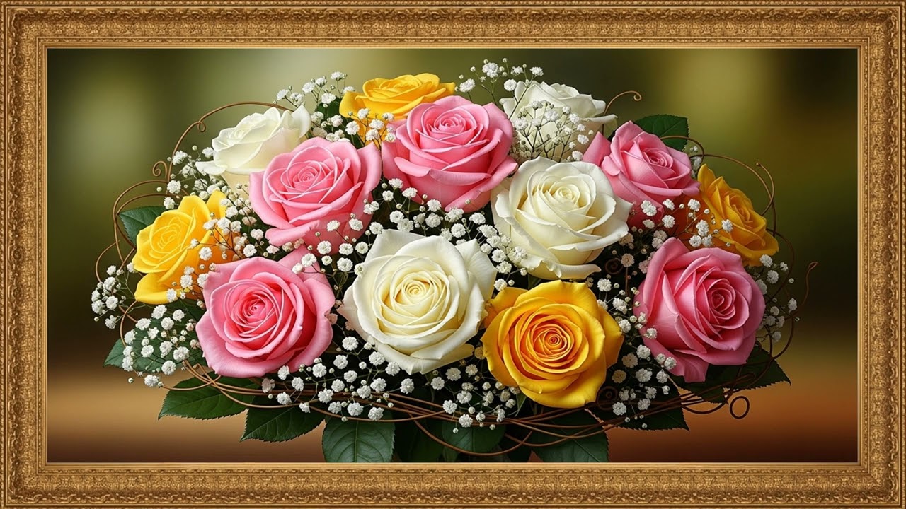 Soft Rose Flower Artwork | Elegant Artistic Screen Display