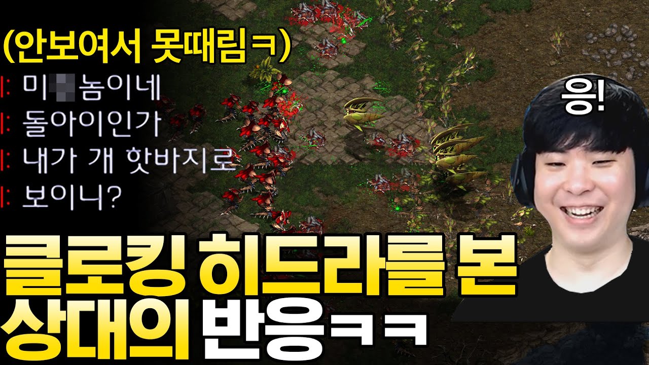 상대 일꾼 뺏고 클로킹 히드라를 써봤는데.. 자기가 우습게 보이냐며 머리 끝까지 화가 나버린 상대ㅋㅋㅋㅋ