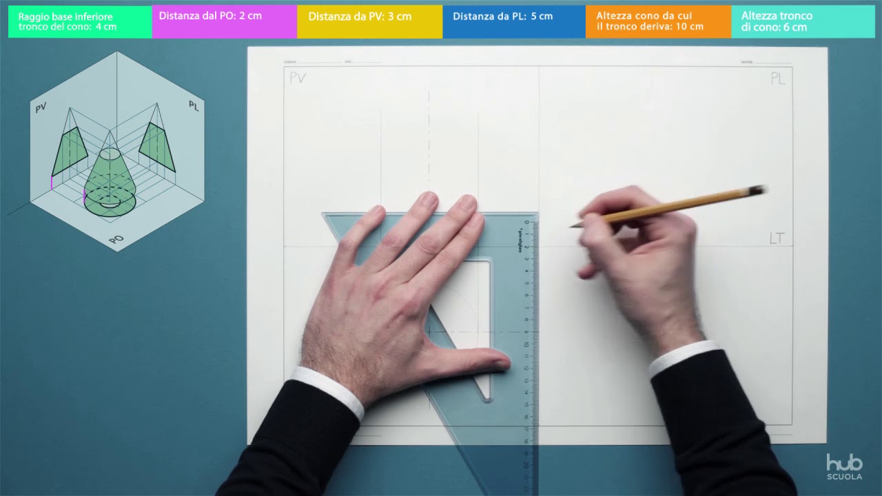 Proiezioni ortogonali di tronco di cono