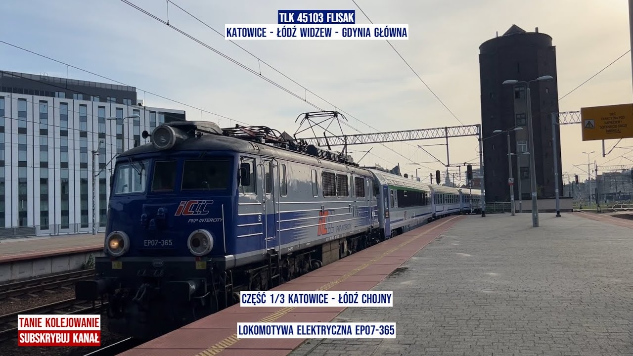 InterCity TLK Flisak Katowice - Gdynia Główna część 1 z przejazdem 58 minut z Gliwic do Częstochowy