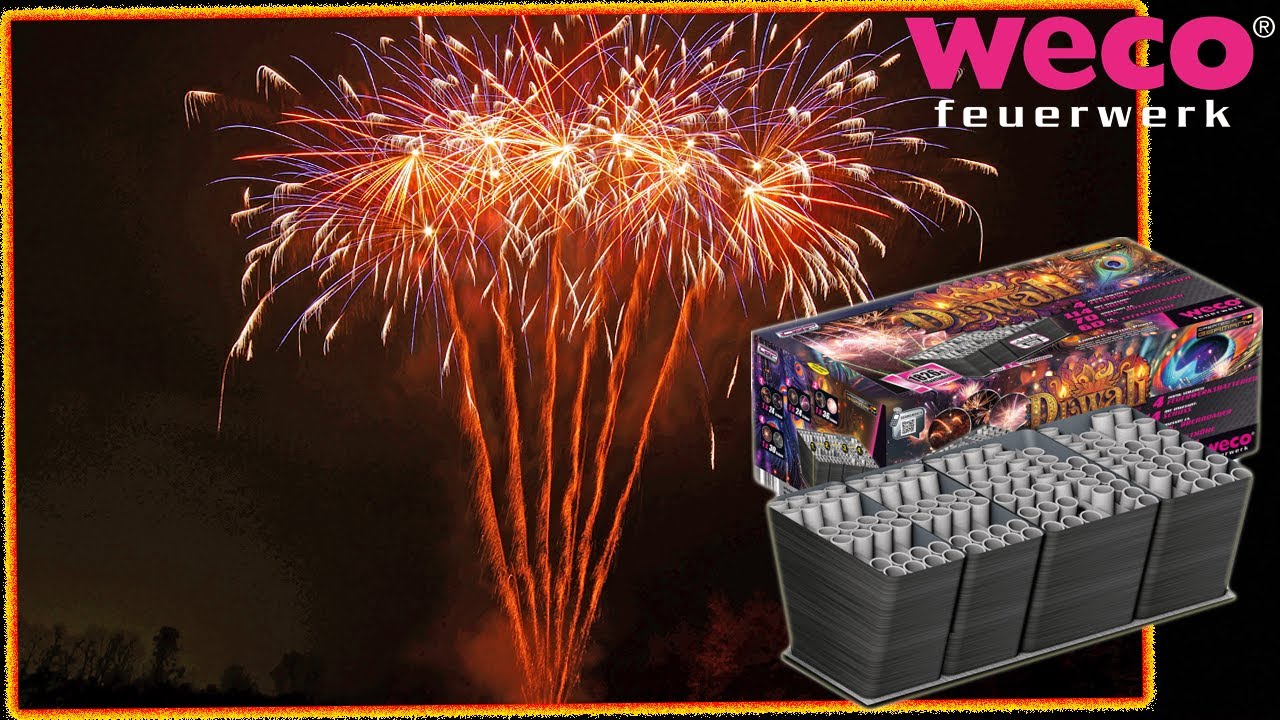 Weco Feuerwerk - Diwali | Traumhafter Goldverbund mit 114 Schuss und Mega Finale [Neuheit 2025]