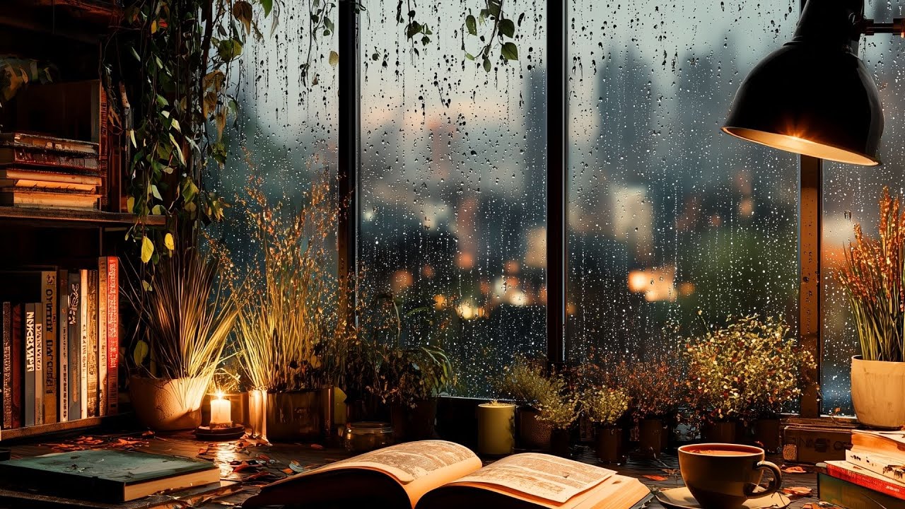 Night Desk Rain Sounds | Window Rain for Quiet Focus & Study (3 Hours)