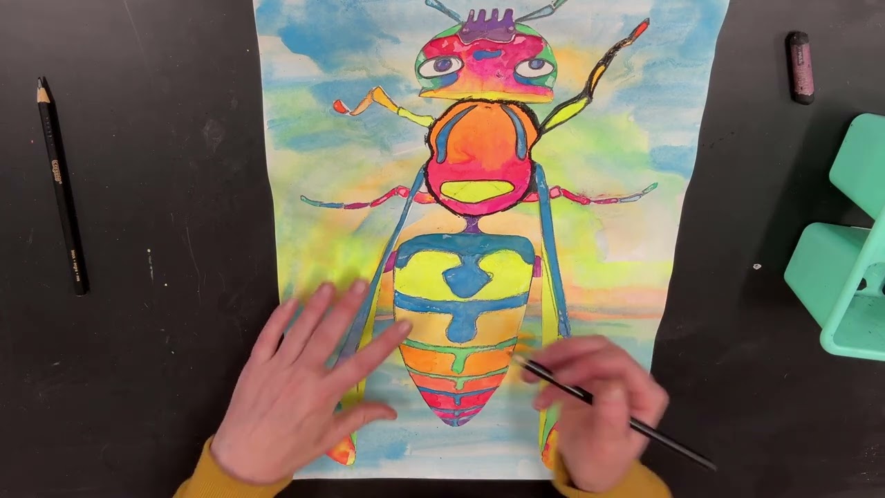 Tracing and Zentangle - Neon Bug