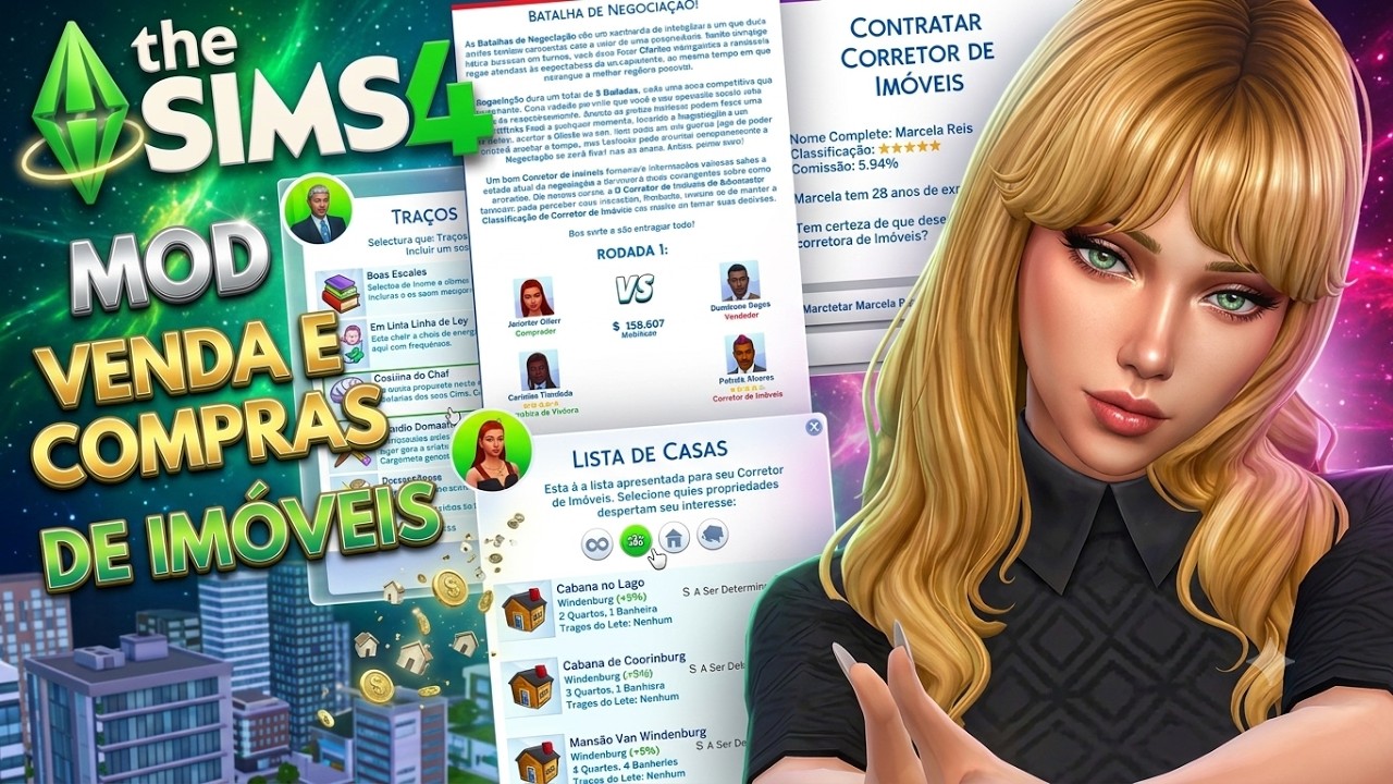 SISTEMA REALISTA DE COMPRA,VENDA E ALUGUEL DE CASAS,NEGOCIA&Ccedil;&Otilde;ES E ETC.. | The sims 4 | Mod Review