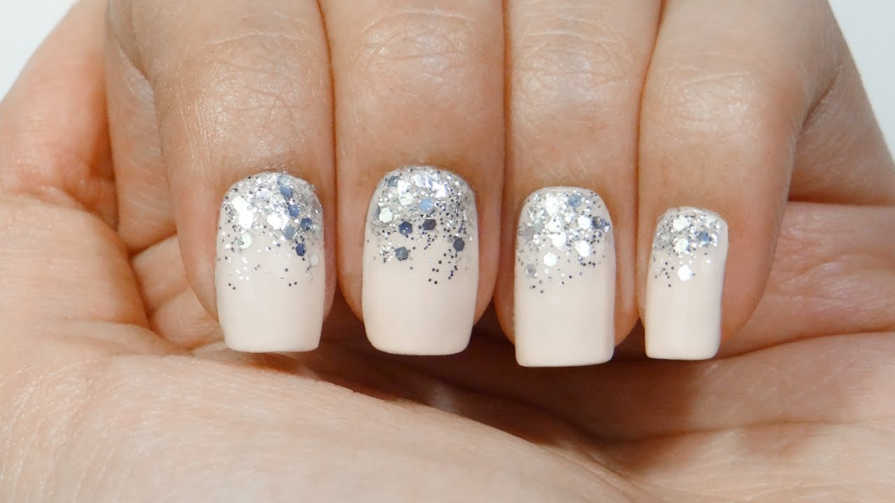 Uñas degradado purpurina o gradient glitter nails