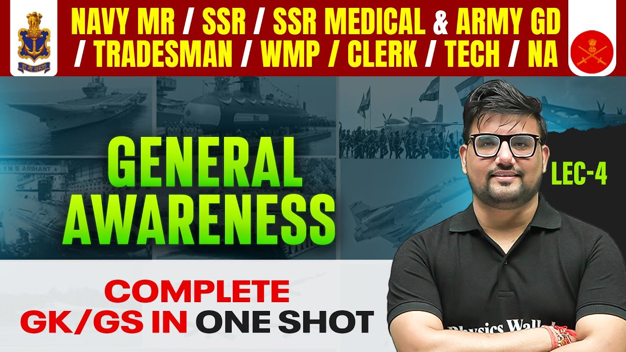 Complete GK/GS in One Shot| General Awareness for Navy MR/SSR/SSR Medical&Army GD/WMP | By Ravi Sir🚀